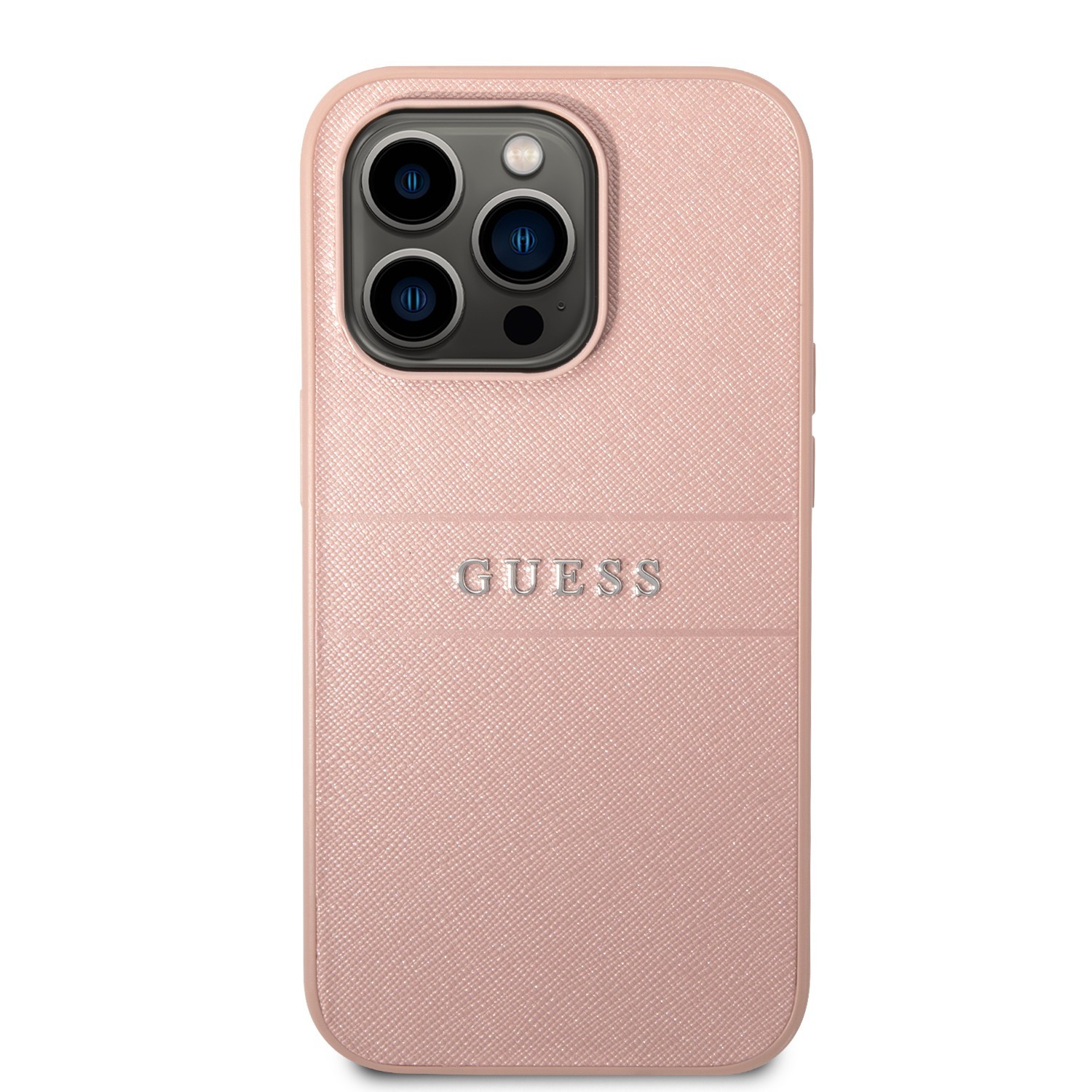 Guess PU Saffiano Hard Case for iPhone 14 Pro Max (6.7") - Pink